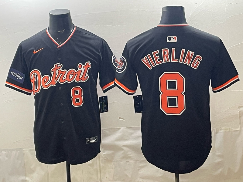 Men Detroit Tigers #8 Vierling black Nike 2026 MLB Jersey 04090125->detroit tigers->MLB Jersey